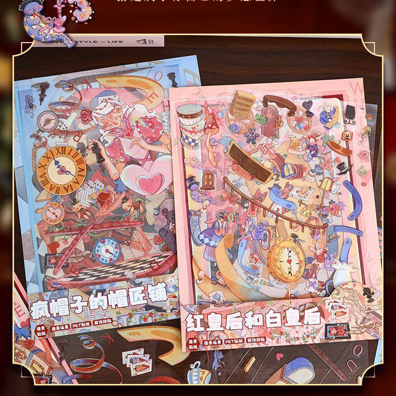 #804 Queen&Hatter DIY 3D Scene Stickers 2 Cute Miniature Scenes