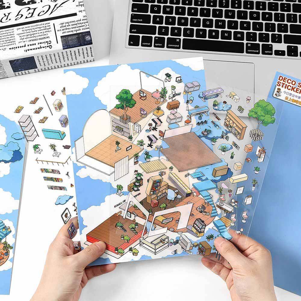 #191 Dreamy Escape DIY 3D Scene Stickers 2 Cute Miniature Scenes