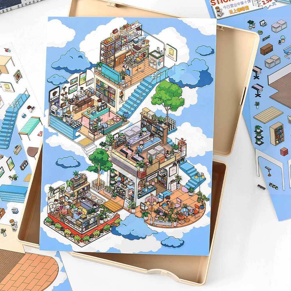 #191 Dreamy Escape DIY 3D Scene Stickers 2 Cute Miniature Scenes
