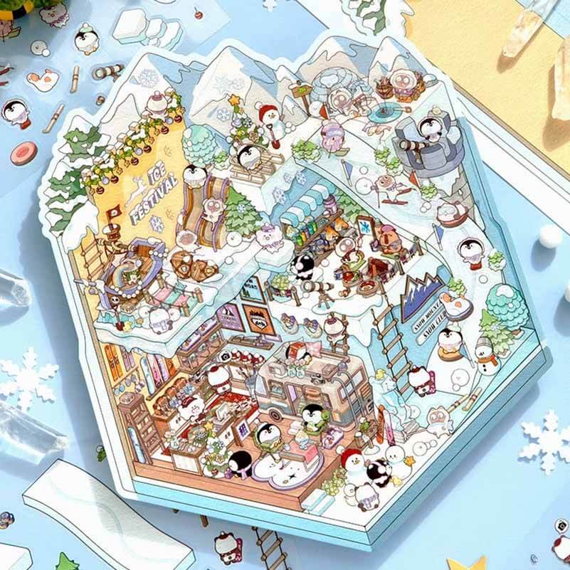 #082 Wonderland Series DIY 3D Scene Stickers 4 Cute Miniature Scenes