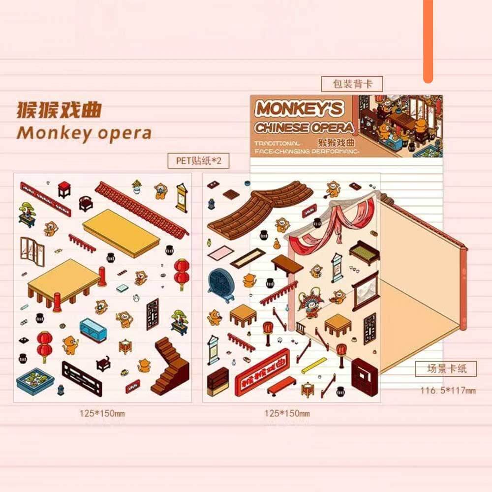 #803 Fantasy Voyage Collection DIY 3D Scene Stickers 4 Cute Miniature Scenes