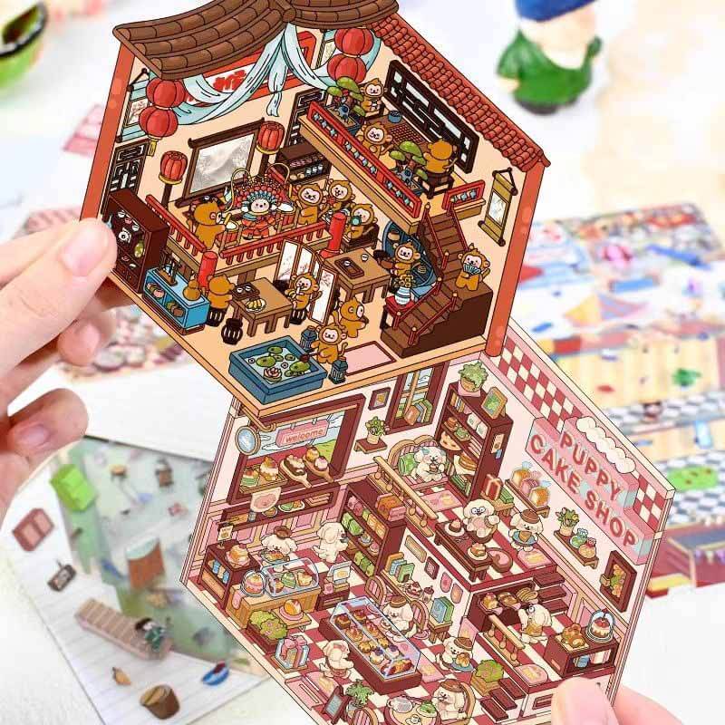 #803 Fantasy Voyage Collection DIY 3D Scene Stickers 4 Cute Miniature Scenes
