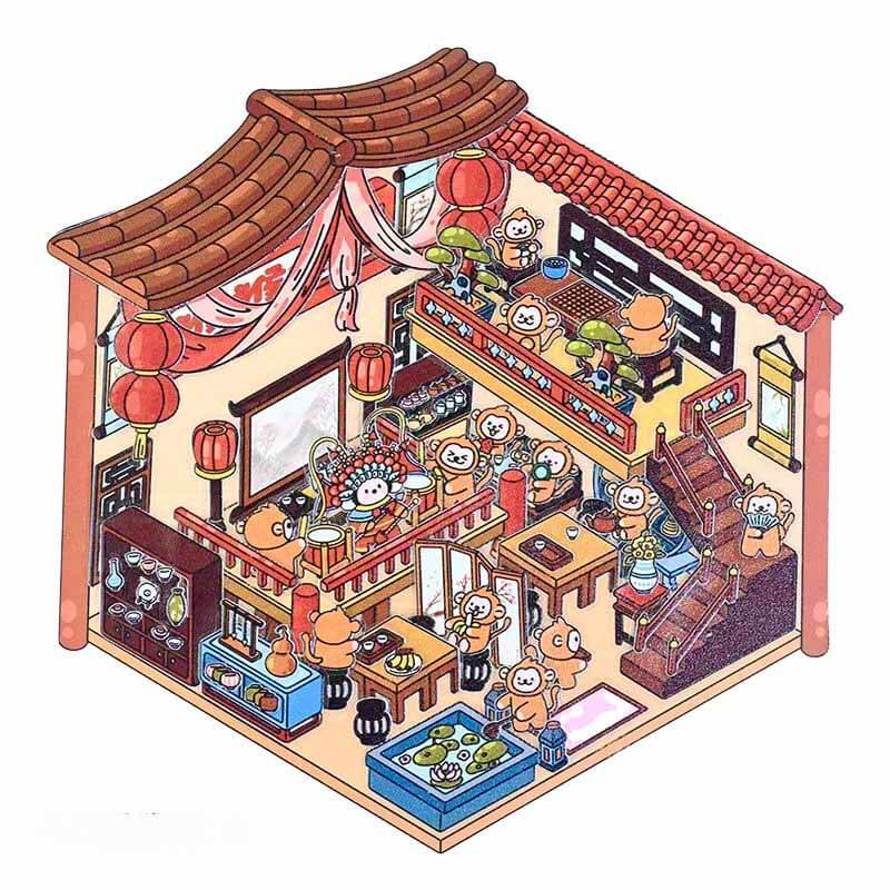 #803 Fantasy Voyage Collection DIY 3D Scene Stickers 4 Cute Miniature Scenes