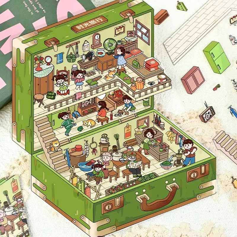 #803 Fantasy Voyage Collection DIY 3D Scene Stickers 4 Cute Miniature Scenes