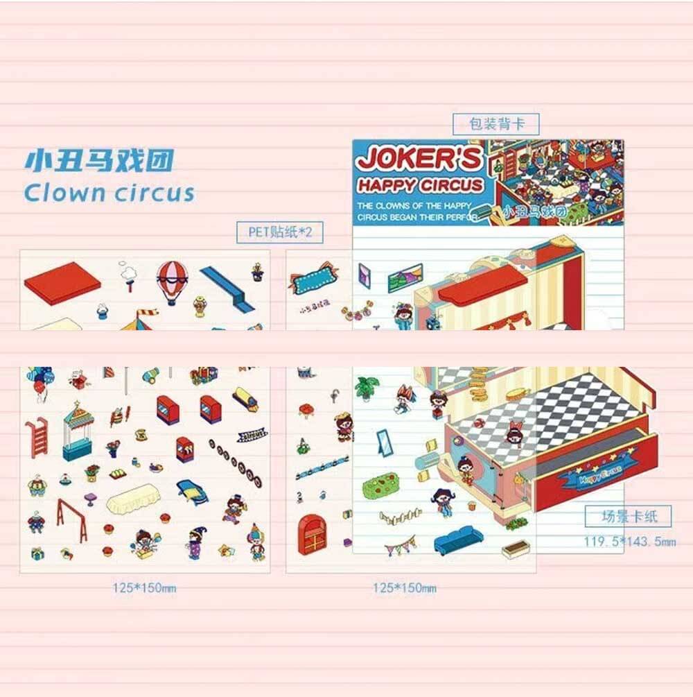 #803 Fantasy Voyage Collection DIY 3D Scene Stickers 4 Cute Miniature Scenes