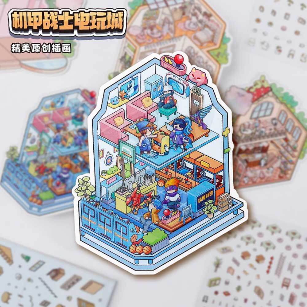 #170 Cute Store 1.0 DIY 3D Scene Stickers 4 Cute Miniature Scenes