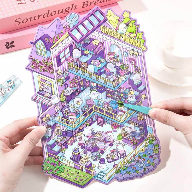#188 Mystic Realms DIY 3D Scene Stickers 4 Cute Miniature Scenes