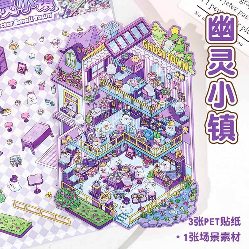 #188 Mystic Realms DIY 3D Scene Stickers 4 Cute Miniature Scenes