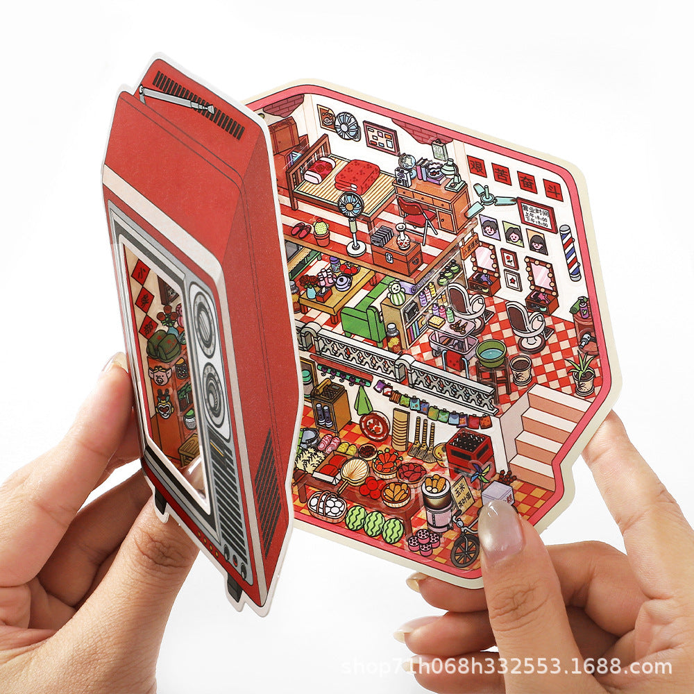 #807 Daily Life Stuff Series Scene Stickers 4 Cute Miniature Scenes