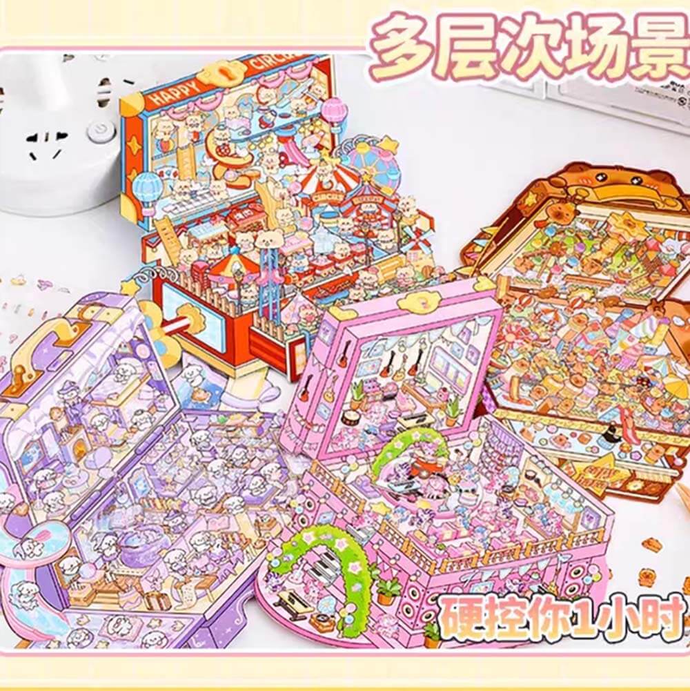#141 Toybox World DIY 3D Sticker Collection 4 Cute Miniature Scenes
