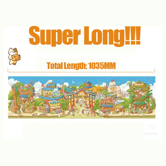#706 SUPER LONG 1 Meter Kitten Street Scene Sticker