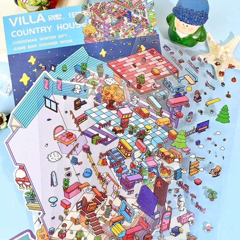 #052 Time Apartment Scene Stickers 2 Cute Miniature Scenes