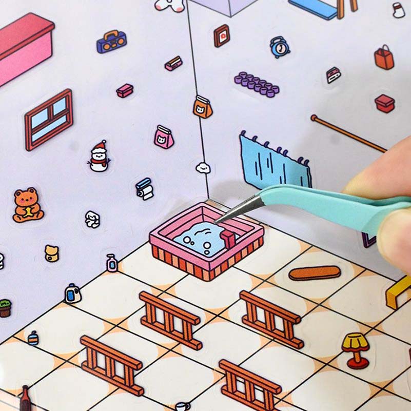 #052 Time Apartment Scene Stickers 2 Cute Miniature Scenes
