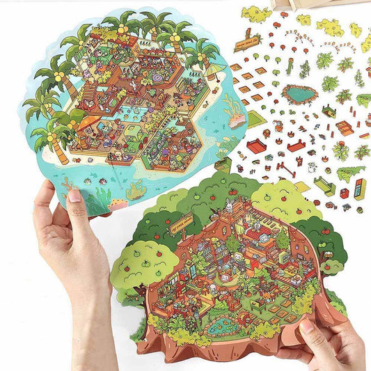 #153 Island Shop DIY 3D Scene Stickers 2 Cute Miniature Scenes