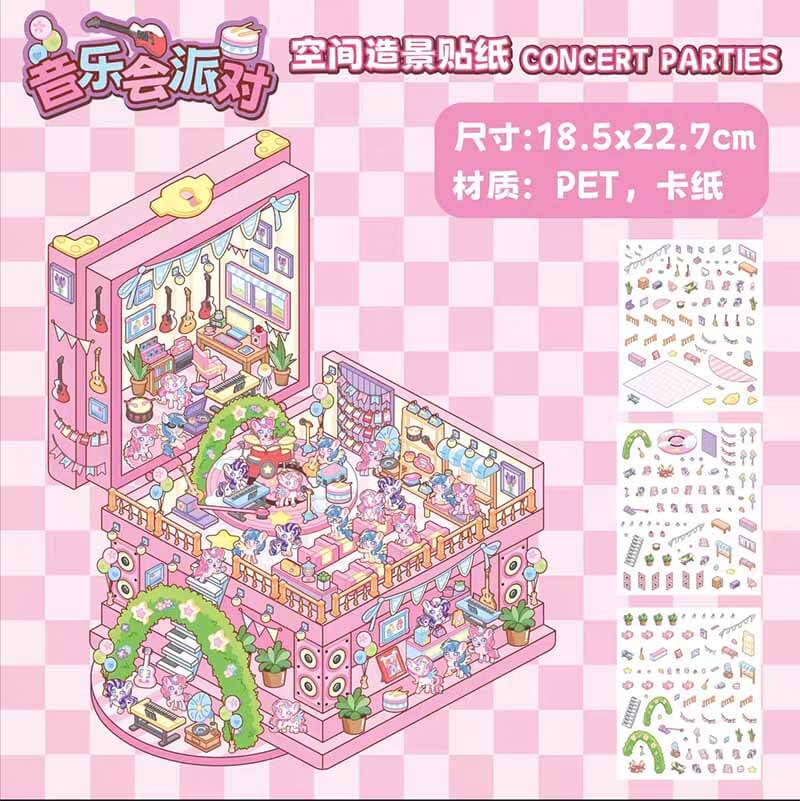 #141 Toybox World DIY 3D Sticker Collection 4 Cute Miniature Scenes