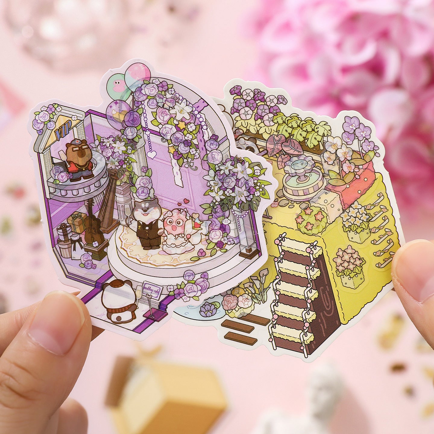 #805 Mini Sticker Book 8 in 1 Set 1.0 DIY 3D Scene Stickers Cute Miniature Scenes Book