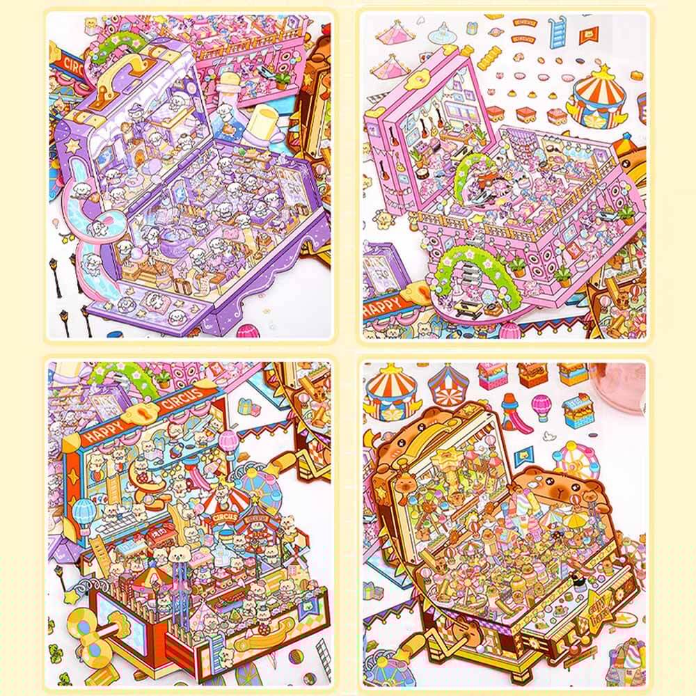 #141 Toybox World DIY 3D Sticker Collection 4 Cute Miniature Scenes