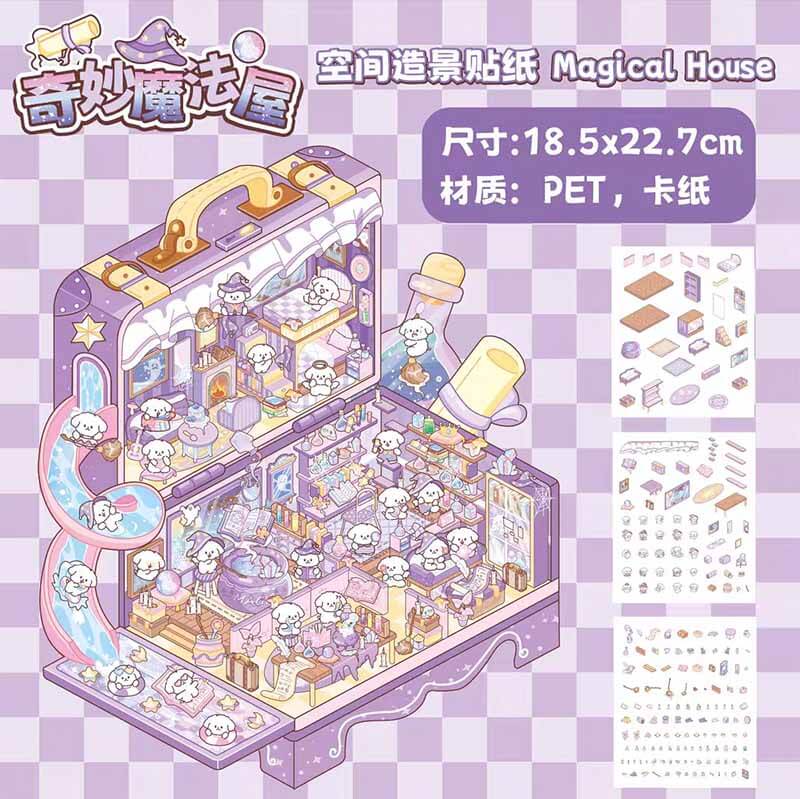 #141 Toybox World DIY 3D Sticker Collection 4 Cute Miniature Scenes