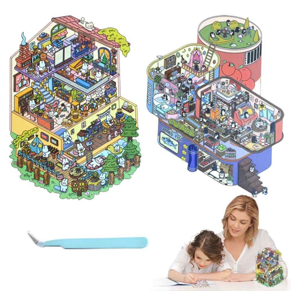 #049 Fantasy House 1.0 DIY 3D Scene Stickers 2 Cute Miniature Scenes